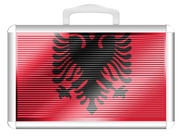 Albanska flaggan — Stockfoto
