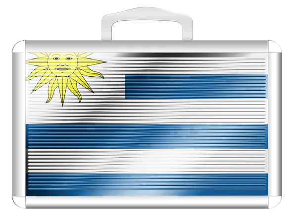 Bandera de Uruguay pintada en caja de metal aluminio — Foto de Stock