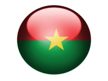 burkina faso bayrak parlak yuvarlak Küre veya simge boyalı