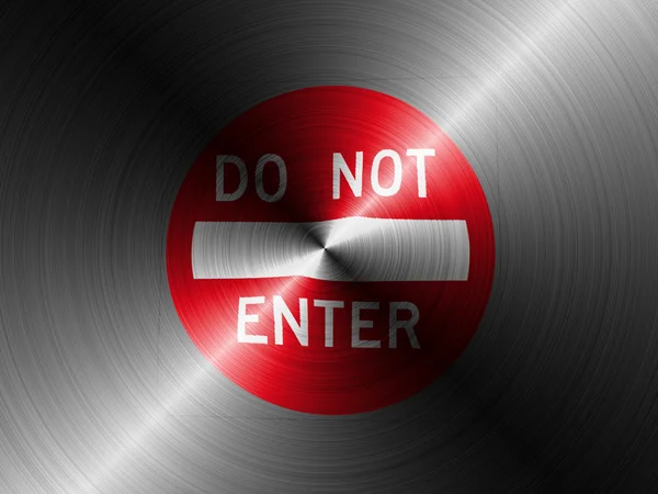 Do not enter road sign painted on brushed metall — Stock Photo, Image