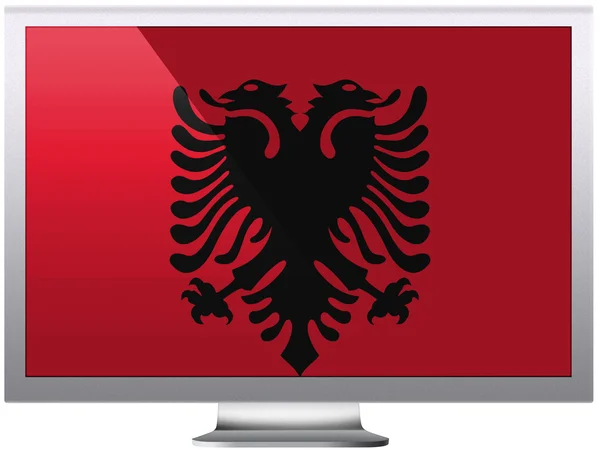 Albanska flaggan — Stockfoto