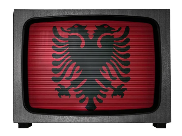 Albanska flaggan — Stockfoto