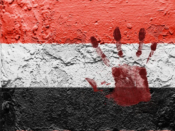 La bandera yemení — Foto de Stock