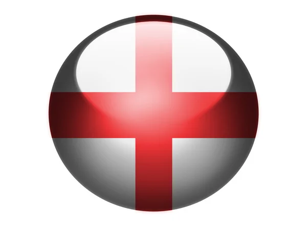 Englandflagge auf glänzende runde Kugel oder Ikone gemalt — Stockfoto