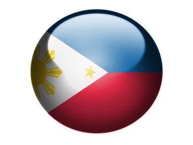 Philippine flag painted on glossy round sphere or icon