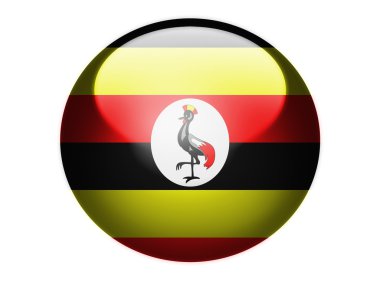 parlak yuvarlak Küre veya simge boyalı uganda bayrağı