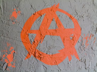 Anarchy symbol painted n wall clipart