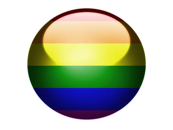 Gay pride flag painted on glossy round sphere or icon — Stock Photo, Image