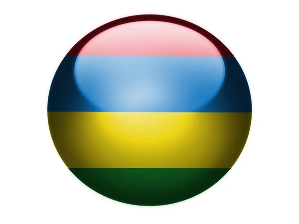 Parlak yuvarlak Küre veya simge boyalı Moritanya bayrağı — Stok fotoğraf