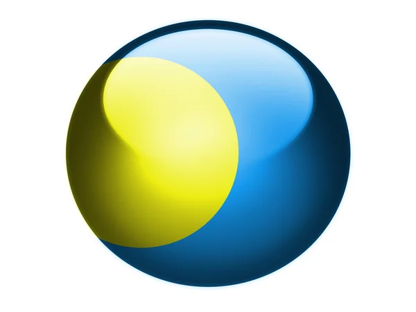 Palau flag painted on glossy round sphere or icon — Stock Photo, Image