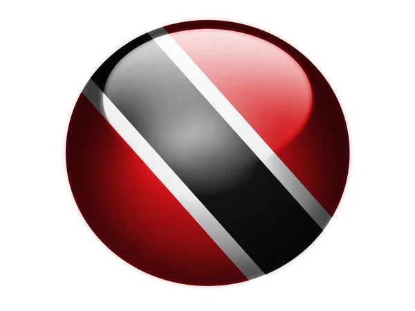 Trinidada- und Tobago-Flagge auf glänzende runde Kugel oder Symbol gemalt — Stockfoto