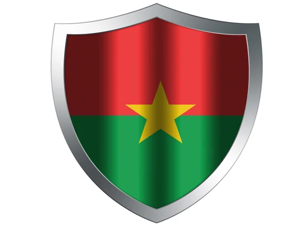 Σημαία της Μπουρκίνα Φάσο ζωγραφισμένο σε ασπίδα προστασίας — Φωτογραφία Αρχείου
