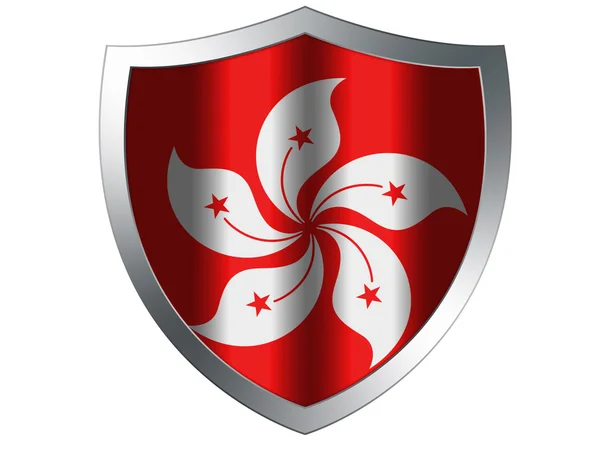 Hong-hong flag painted on protection shield — Stock Photo, Image