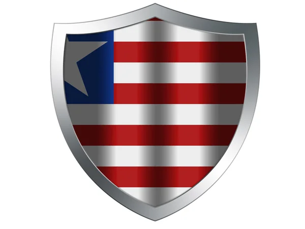 Bandiera Liberia dipinta sullo scudo di protezione — Foto Stock
