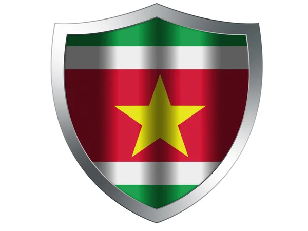 Surinaamse vlag geschilderd op bescherming schild — Stockfoto