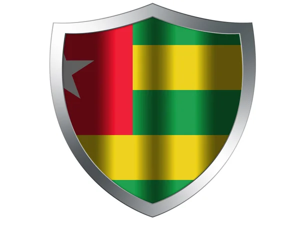 Bandeira do Togo pintada no escudo de proteção — Fotografia de Stock