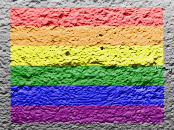 ธงความภาคภูมิใจเกย์ที่วาดบน — ภาพถ่ายสต็อก