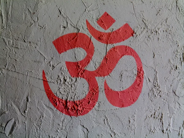 벽에 그려진 힌두교 기호 — 스톡 사진