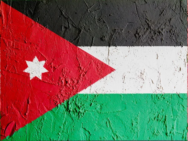 A bandeira jordaniana — Fotografia de Stock