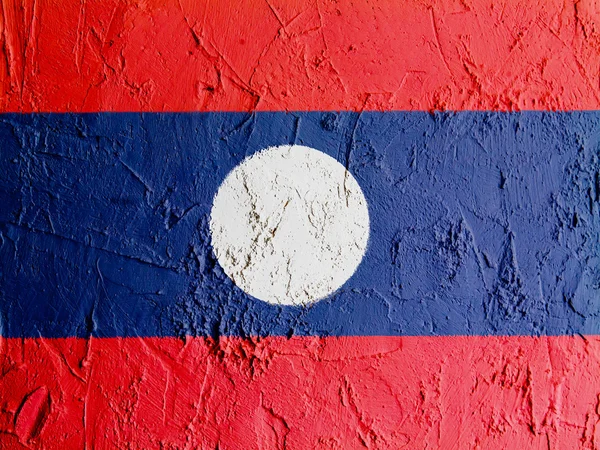 Die laotische Flagge — Stockfoto