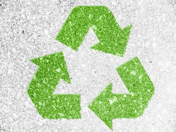 Recycle symbol painted on — Stock Photo, Image