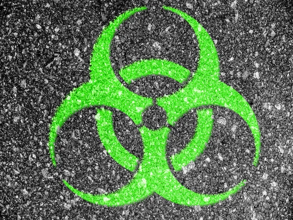 Biohazard sign painted on — Stock Photo, Image