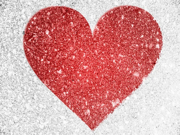 Rood hartsymbool geschilderd op — Stockfoto
