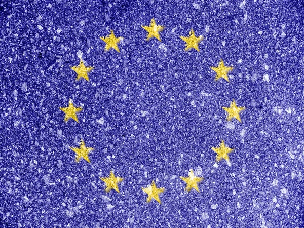 Europe Union flag painted on — Stock Photo, Image