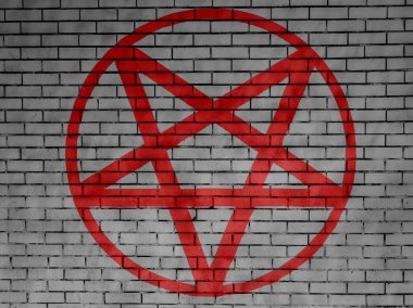 Pentagram simge boyalı