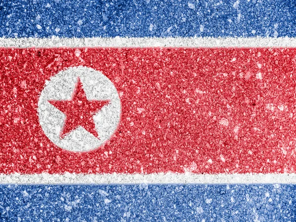 De vlag van Noord-korea — Stockfoto