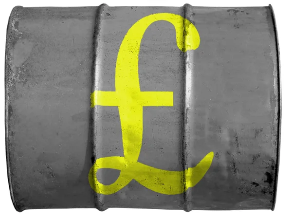 Pound sign painted on oil barrel — Stock Photo, Image