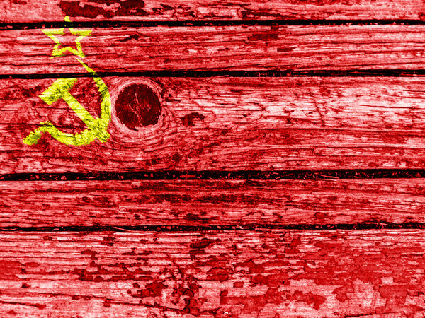 The USSR flag painted on
