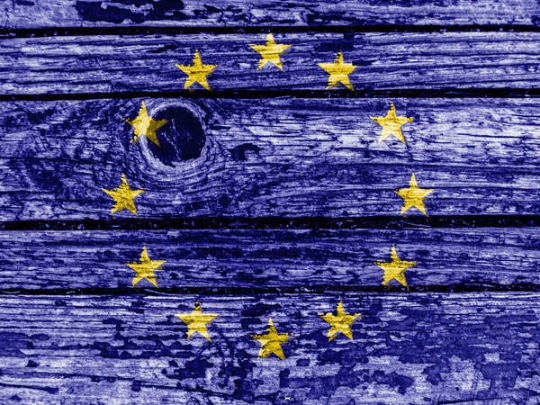 Europaflagge aufgemalt — Stockfoto