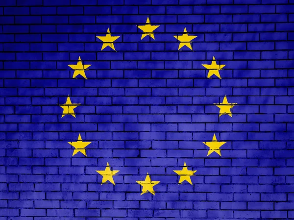 ヨーロッパ連合の旗に描かれました。 — ストック写真
