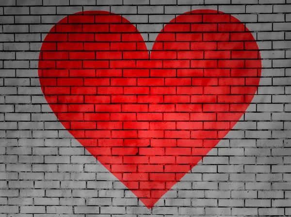 Red Heart symbol painted on — Stock Photo, Image
