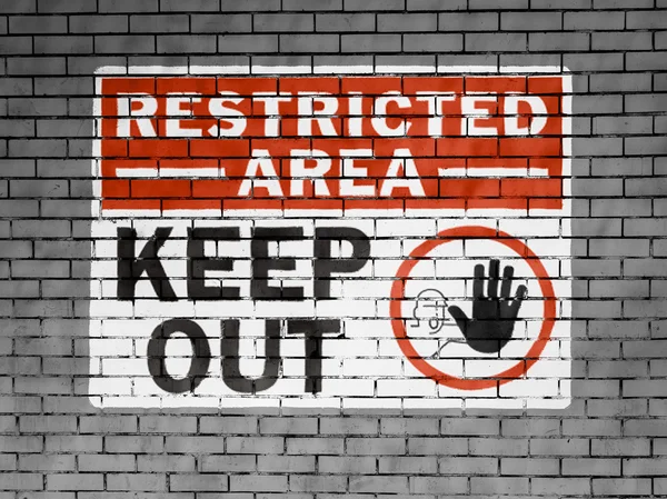Restricted area sign painted on — Stock Photo, Image