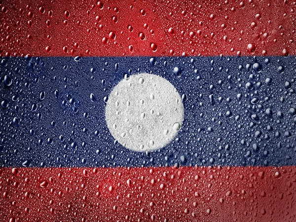 De Laotiaanse vlag — Stockfoto