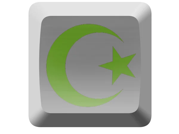 Islam symbol painted on button — Stock Photo, Image