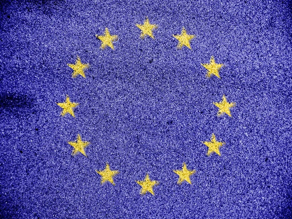 Drapeau de l'Union européenne peint — Photo