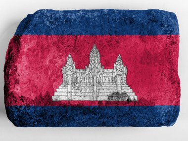 tuğla boyalı Kamboçya bayrağı
