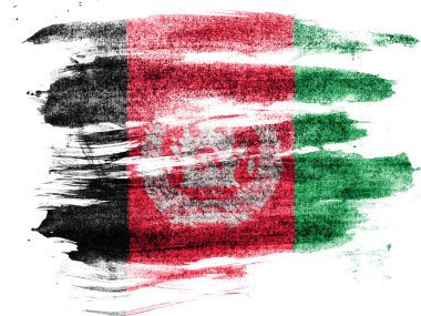 Kağıt renkli charcoals ile boyanmış Afganistan bayrağı