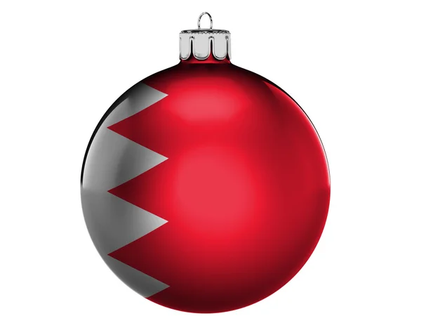 Bahréin. Bandera de Bahréin en Navidad, juguete de Navidad —  Fotos de Stock