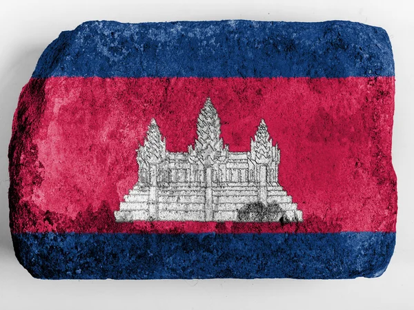 Σημαία της Καμπότζης ζωγραφισμένα στο τούβλο — Φωτογραφία Αρχείου