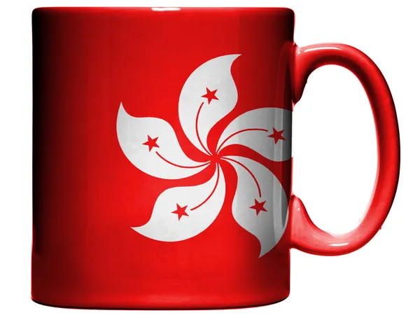 Bandera de Hong-hong pintada en taza o taza de café — Foto de Stock