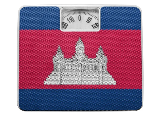 柬埔寨国旗画在平衡 — 图库照片