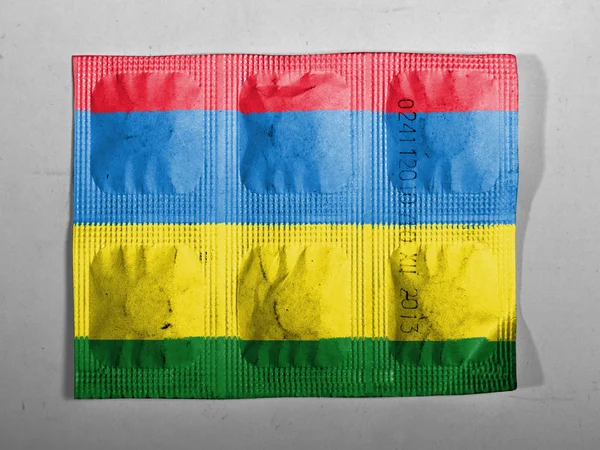 Haplarla boyalı Moritanya bayrağı — Stok fotoğraf