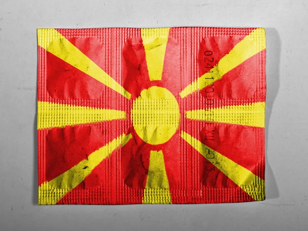 马其顿国旗画在丸 — 图库照片