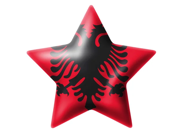 Albanien. Albanska flaggan. blank star — Stockfoto