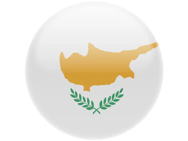 Kıbrıs bayrağı. Yuvarlak parlak rozet — Stok fotoğraf
