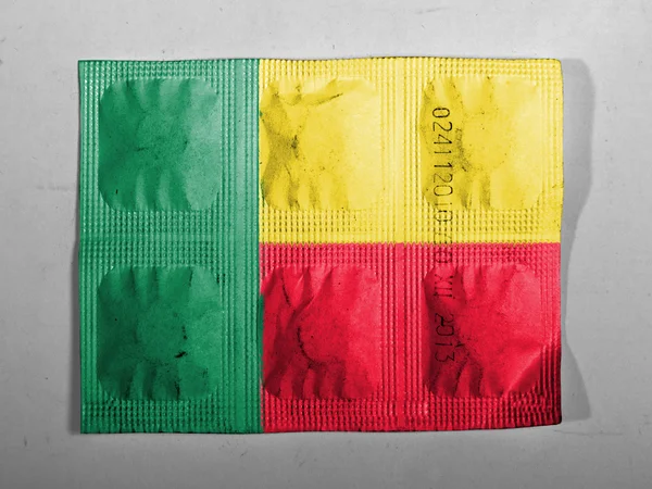 Benin. Bandera Benini pintada en pastillas —  Fotos de Stock